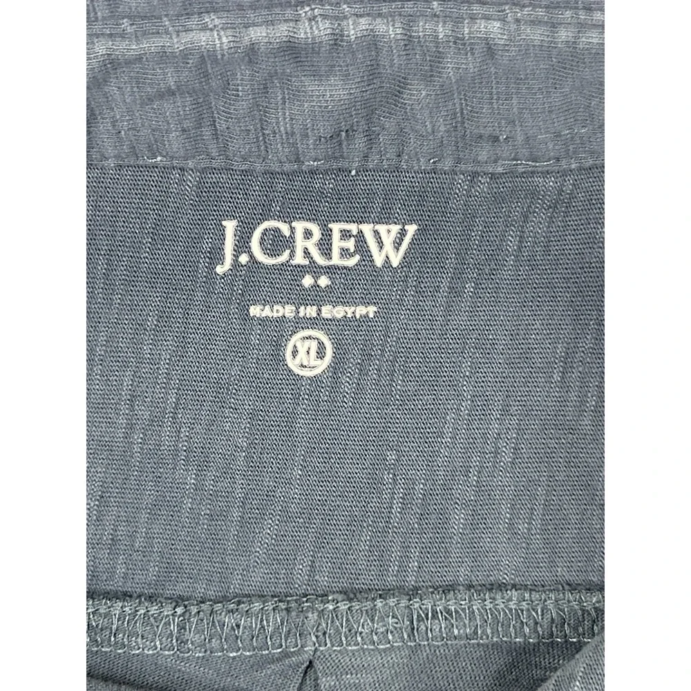 J.Crew Men's Short Sleeve Button-Up Shirt Blue Size XL 100% Cotton Pocket Casual